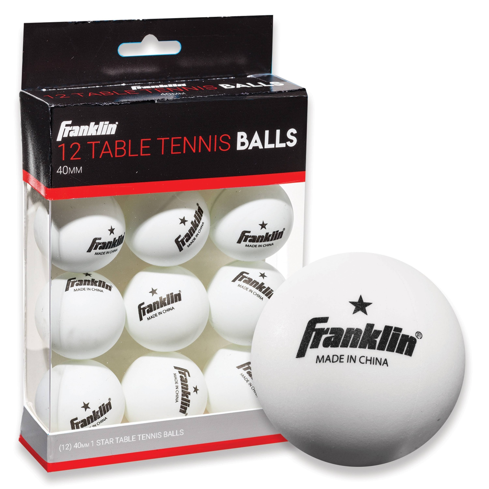 slide 1 of 3, Franklin Sports 40mm Table Tennis Balls - 12ct, 12 ct