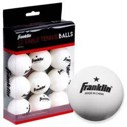 Franklin Sports 40mm Table Tennis Balls - 12ct: ABS Shell, All Ages, Pack of 12