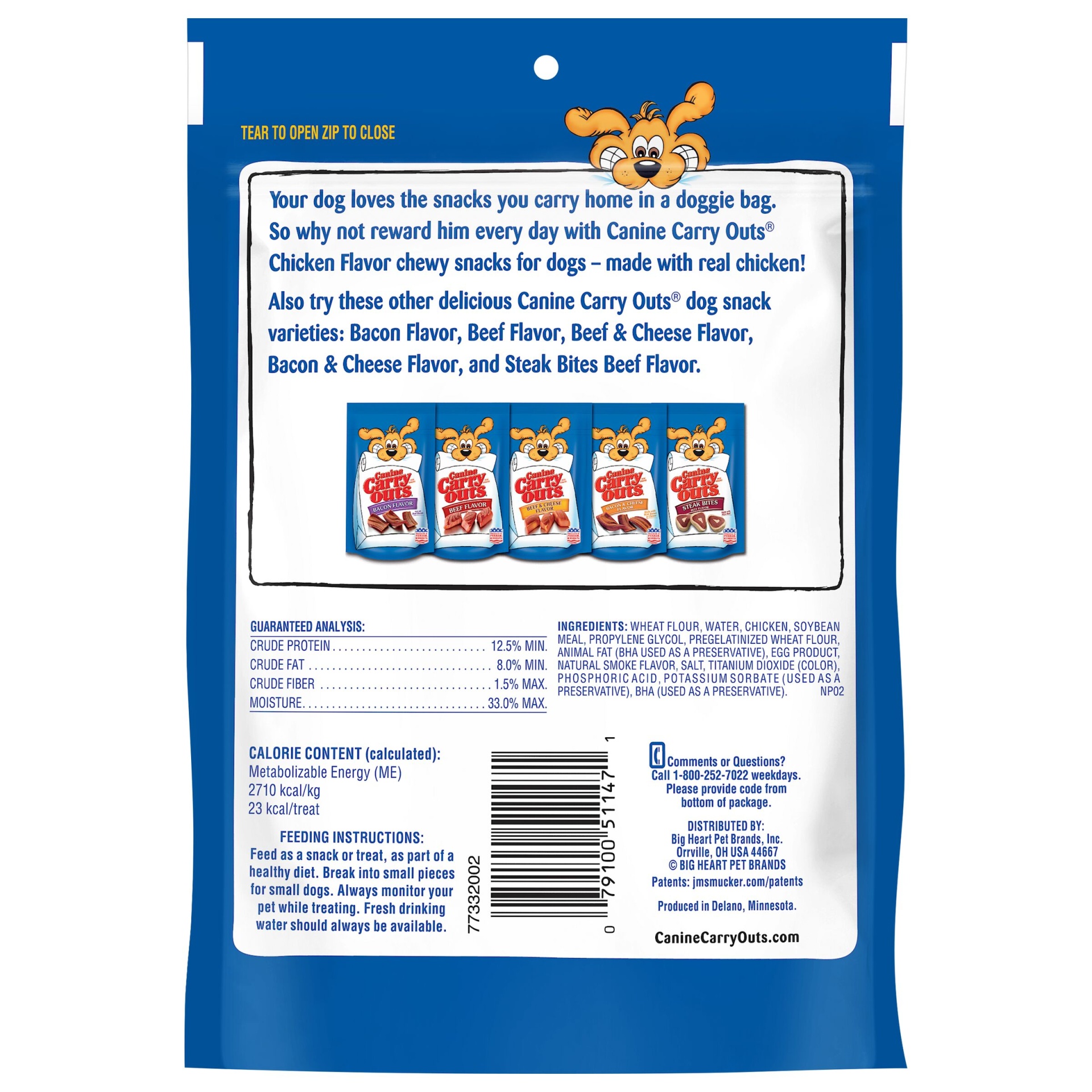 slide 2 of 4, Canine Carry Outs Chicken Flavor Dog Treats, 5 oz