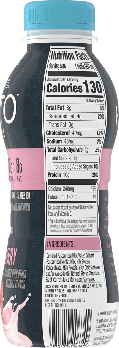 slide 8 of 8, :ratio Dairy Drink, Strawberry, 10g Protein, Keto Friendly, 7 FL OZ, 7 oz