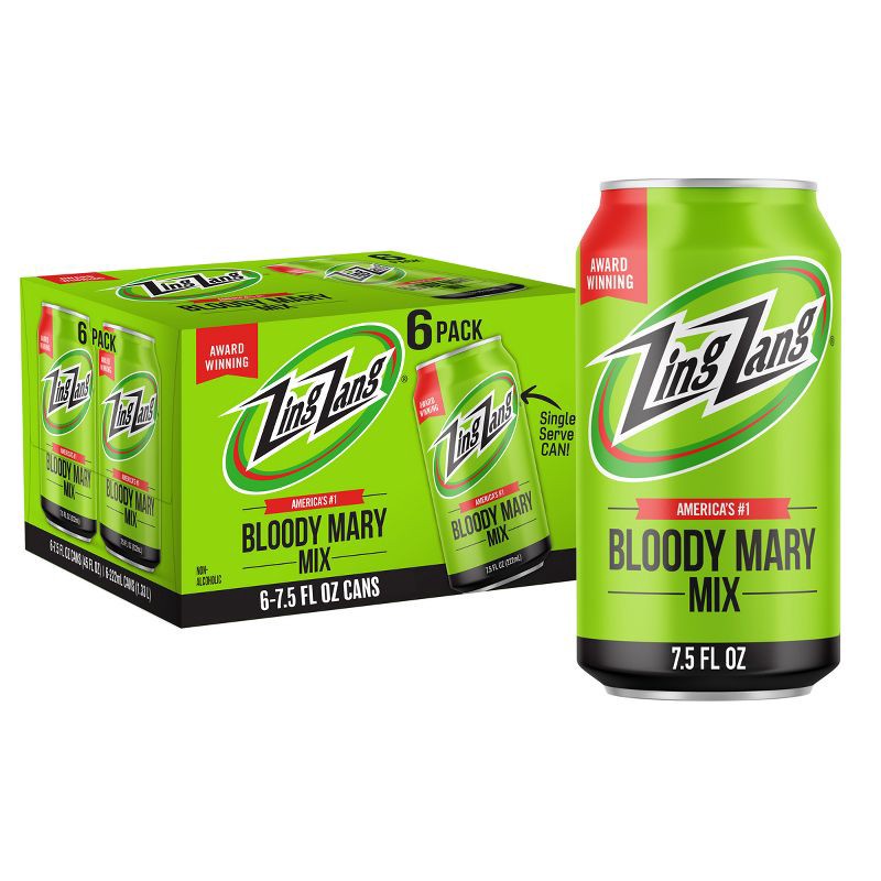 slide 1 of 8, Zing Zang Bloody Mary Mix - 6pk/7.5 fl oz Cans, 6 ct; 7.5 fl oz