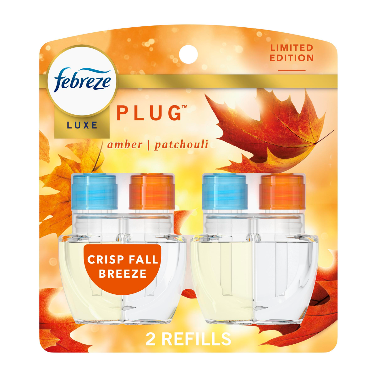 slide 1 of 29, Febreze Fall Scent Odor-Fighting Fade Defy PLUG Air Freshener Crisp Fall Breeze, .87 fl. oz. Oil Refill, 2 Count, 0.87 fl. oz., 2 ct