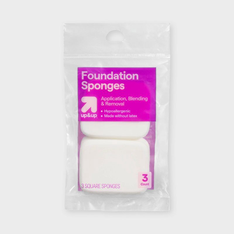 slide 1 of 1, Square Foundation Sponge - 3ct - up&up™, 3 ct