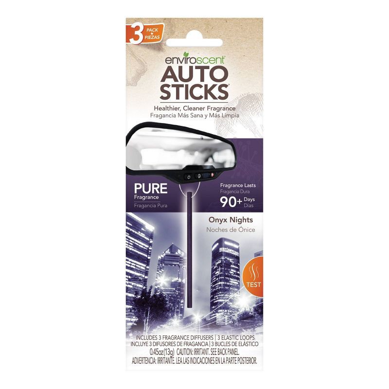 slide 1 of 3, AutoSticks Enviroscent 3pc Car Air Freshener Onyx Night, 3 ct