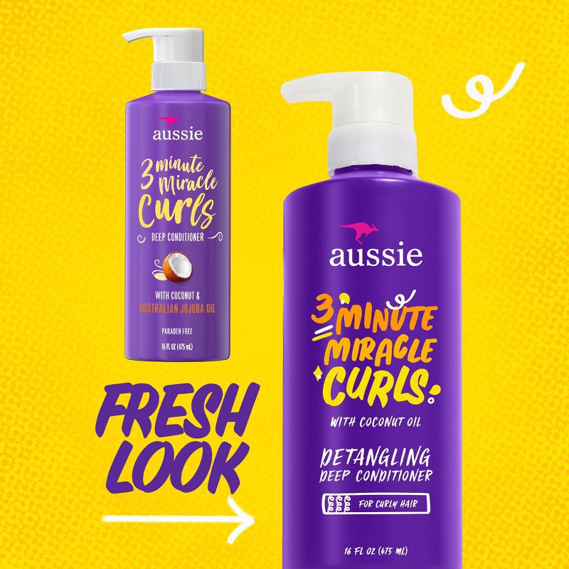 slide 3 of 15, Aussie Paraben-Free Miracle Curls 3 Minute Miracle Conditioner with Coconut - 16 fl oz, 16 fl oz