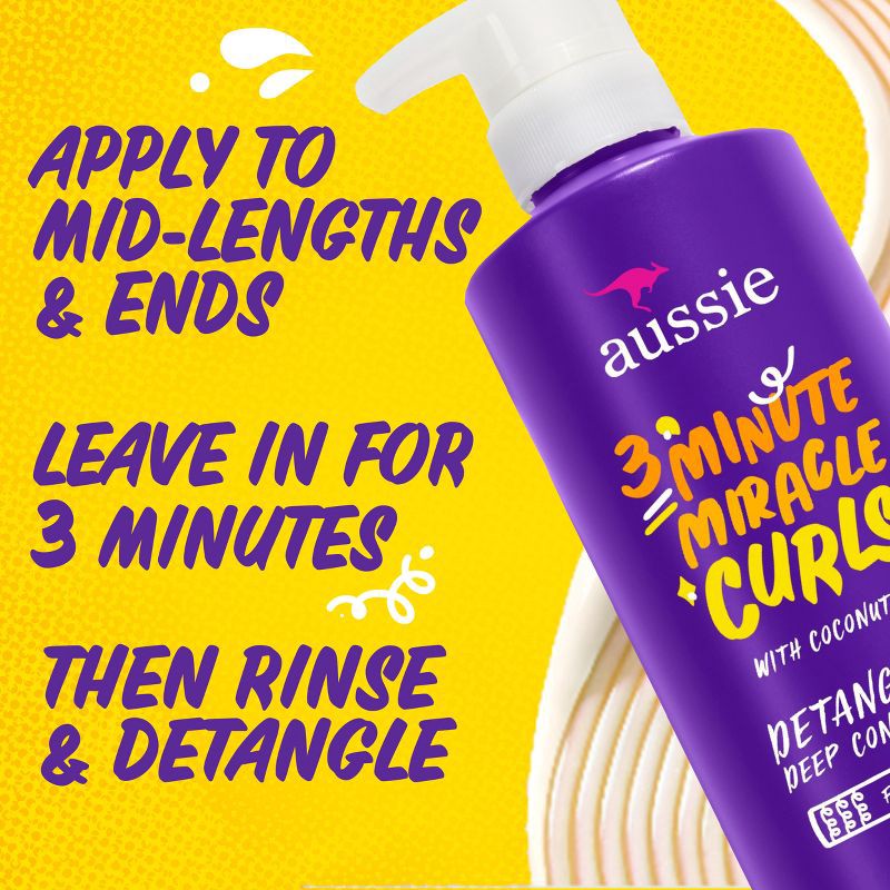 slide 4 of 12, Aussie Paraben-Free Miracle Curls 3 Minute Miracle Conditioner with Coconut - 16 fl oz, 16 fl oz