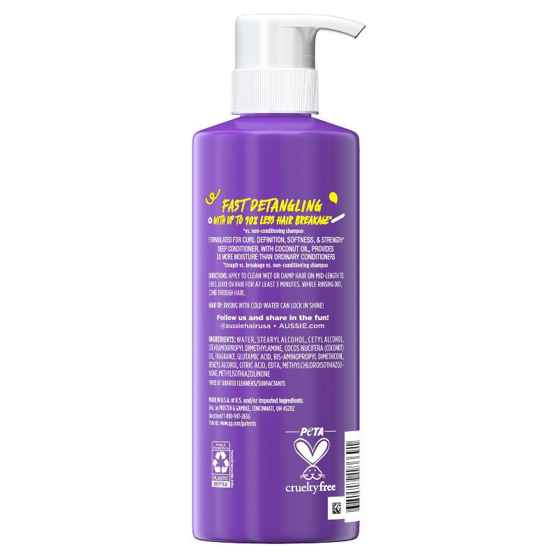 slide 10 of 10, Aussie Paraben-Free Miracle Curls 3 Minute Miracle Conditioner with Coconut - 16 fl oz, 16 fl oz