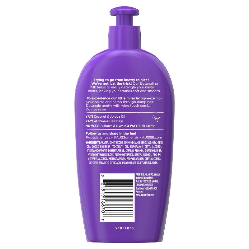 slide 2 of 8, Aussie Miracle Curls with Coconut Oil Paraben Free Detangling Milk Treatment - 6.7 fl oz, 6.7 fl oz