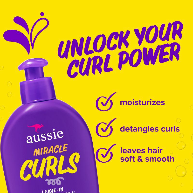 slide 3 of 9, Aussie Miracle Curls with Coconut Oil Detangling Milk Treatment - 6.7 fl oz, 6.7 fl oz