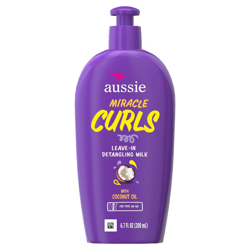 slide 8 of 9, Aussie Miracle Curls with Coconut Oil Detangling Milk Treatment - 6.7 fl oz, 6.7 fl oz