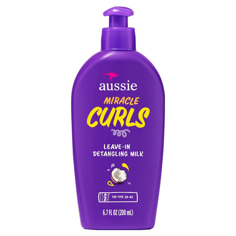 slide 1 of 9, Aussie Miracle Curls with Coconut Oil Detangling Milk Treatment - 6.7 fl oz, 6.7 fl oz