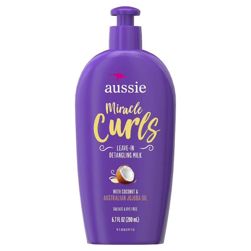 slide 1 of 8, Aussie Miracle Curls with Coconut Oil Paraben Free Detangling Milk Treatment - 6.7 fl oz, 6.7 fl oz