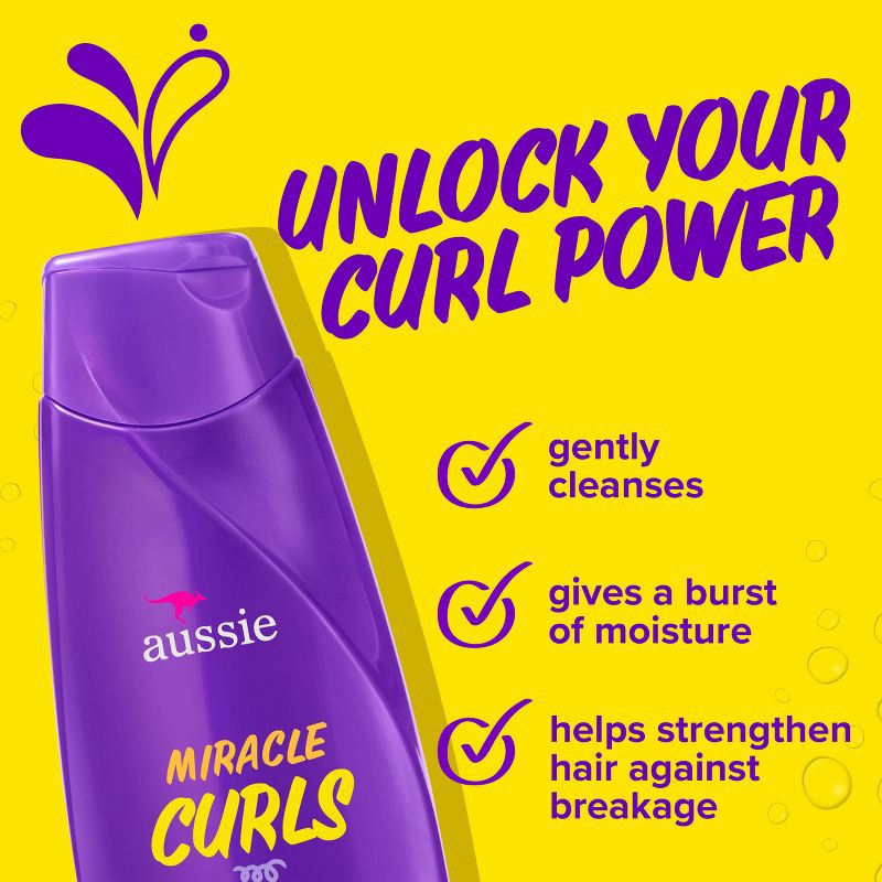slide 3 of 8, Aussie Paraben-Free Miracle Curls Shampoo with Coconut & Jojoba Oil For Curly Hair - 12.1 fl oz, 12.1 fl oz