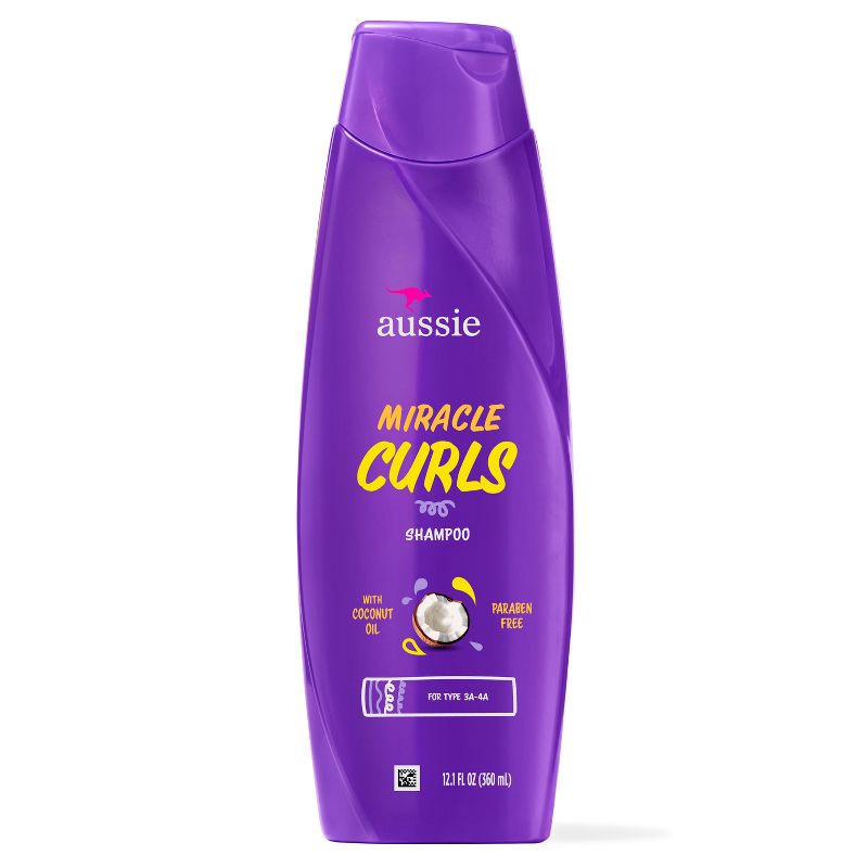 slide 8 of 8, Aussie Paraben-Free Miracle Curls Shampoo with Coconut & Jojoba Oil For Curly Hair - 12.1 fl oz, 12.1 fl oz