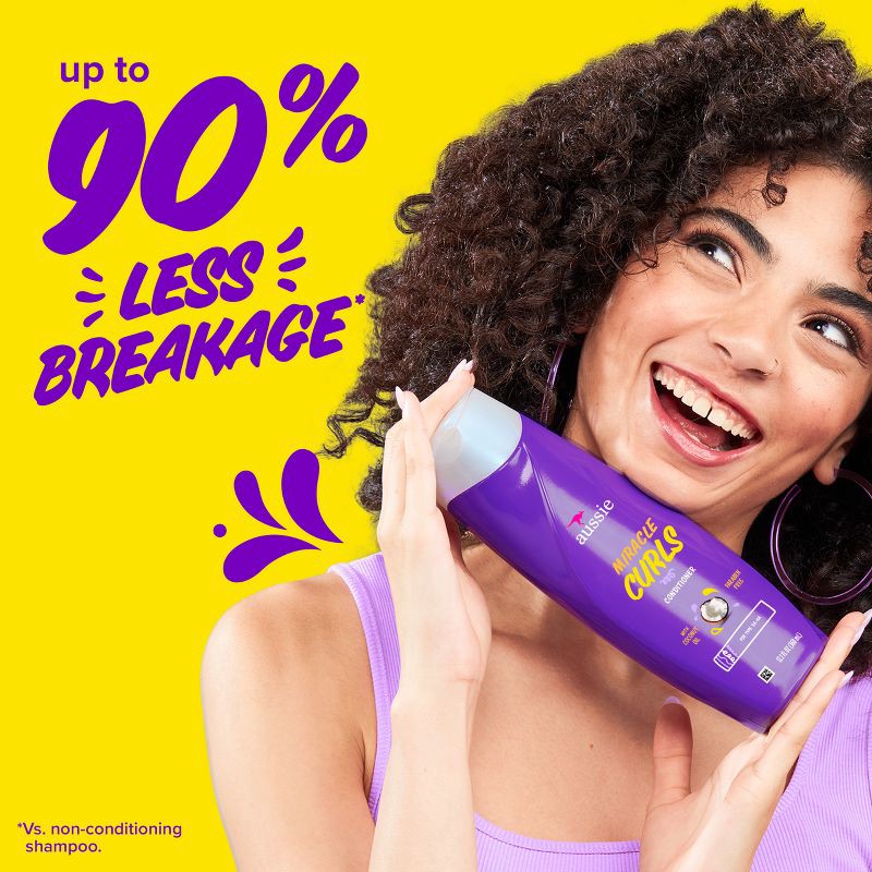 slide 4 of 9, Aussie Paraben-Free Miracle Curls Conditioner with Coconut & Jojoba Oil For Curly Hair - 12.1 fl oz, 12.1 fl oz