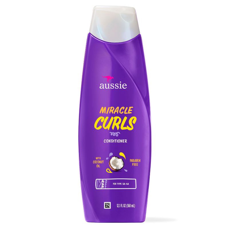slide 8 of 9, Aussie Paraben-Free Miracle Curls Conditioner with Coconut & Jojoba Oil For Curly Hair - 12.1 fl oz, 12.1 fl oz