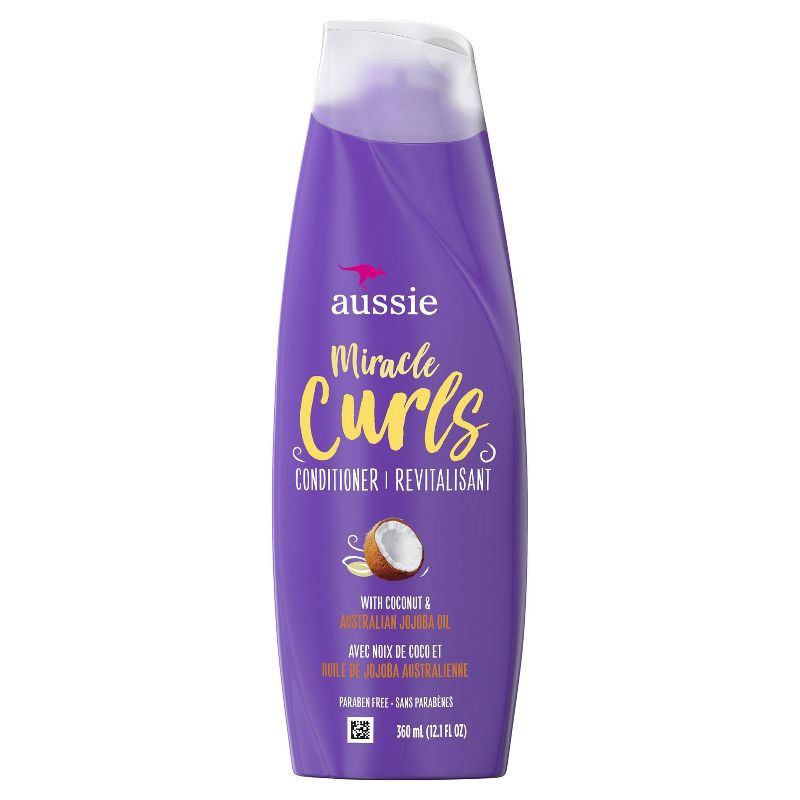 slide 1 of 9, Aussie Paraben-Free Miracle Curls Conditioner with Coconut & Jojoba Oil For Curly Hair - 12.1 fl oz, 12.1 fl oz