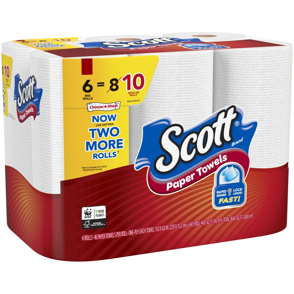 slide 2 of 3, Scott Paper Towels, 6 ct