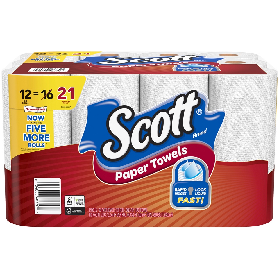 slide 1 of 3, Scott Choose-A-Sheet Paper Towels, 12 ct