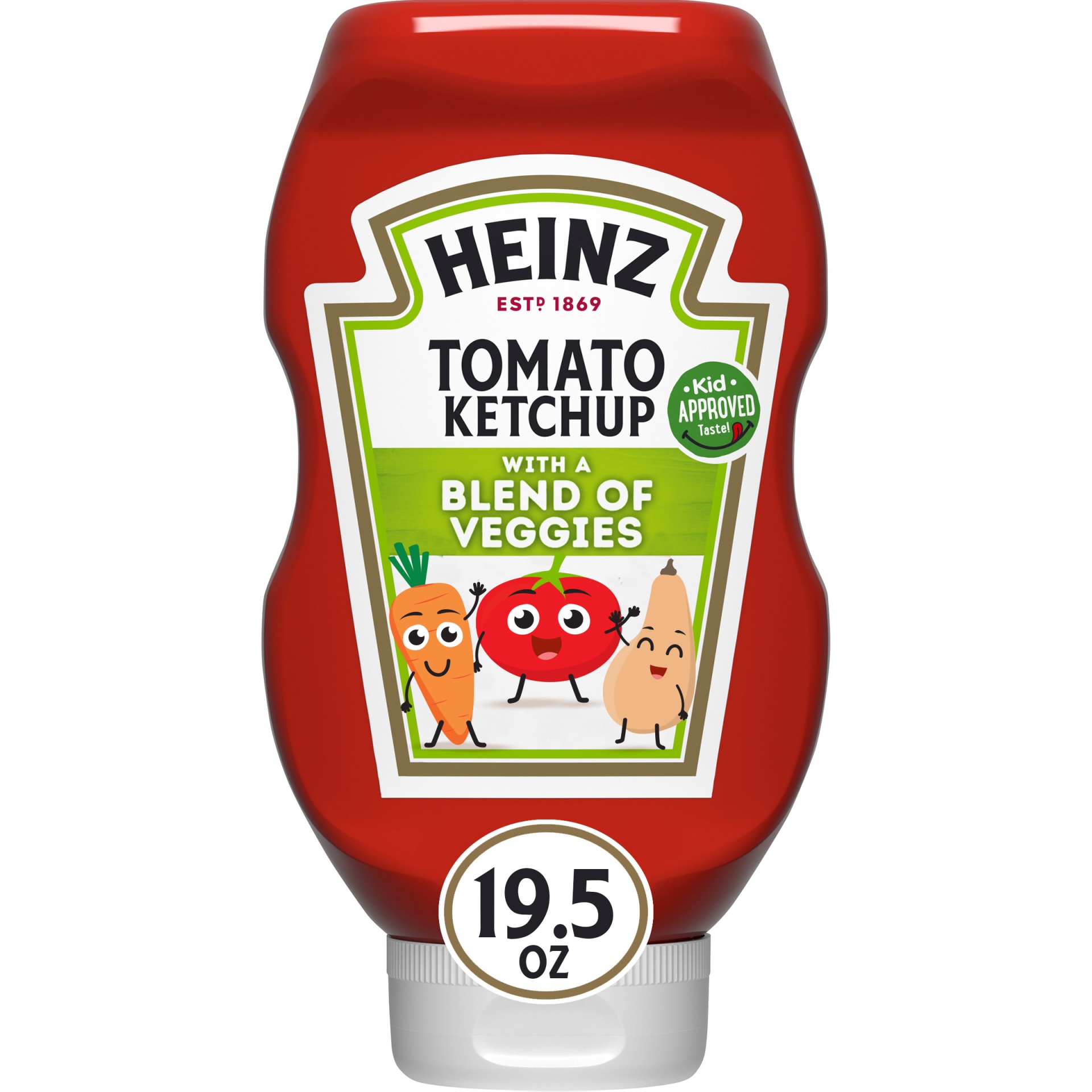 slide 1 of 9, Heinz Tomato Ketchup with a Blend of Veggies Bottle, 19.5 oz