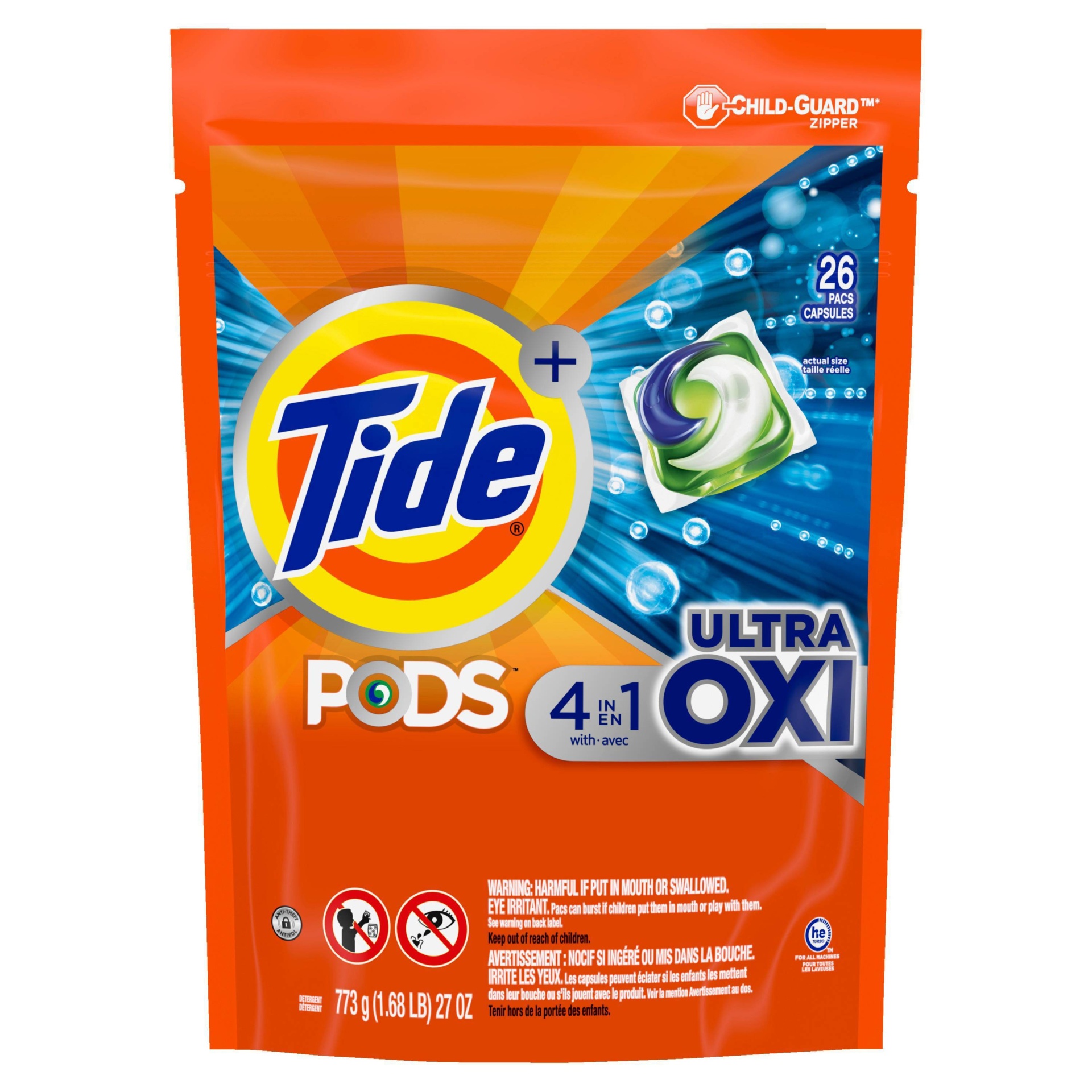 slide 1 of 7, Tide Pods Ultra Oxi Laundry Detergent Pacs - 27oz/26ct, 27 oz