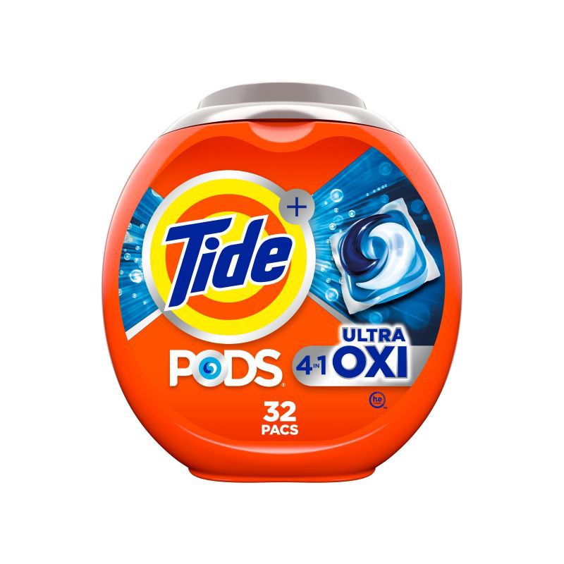 slide 1 of 12, Tide Pods HE Compatible Ultra Oxi Laundry Detergent Soap Pacs - 30oz/32ct, 30 oz, 32 ct