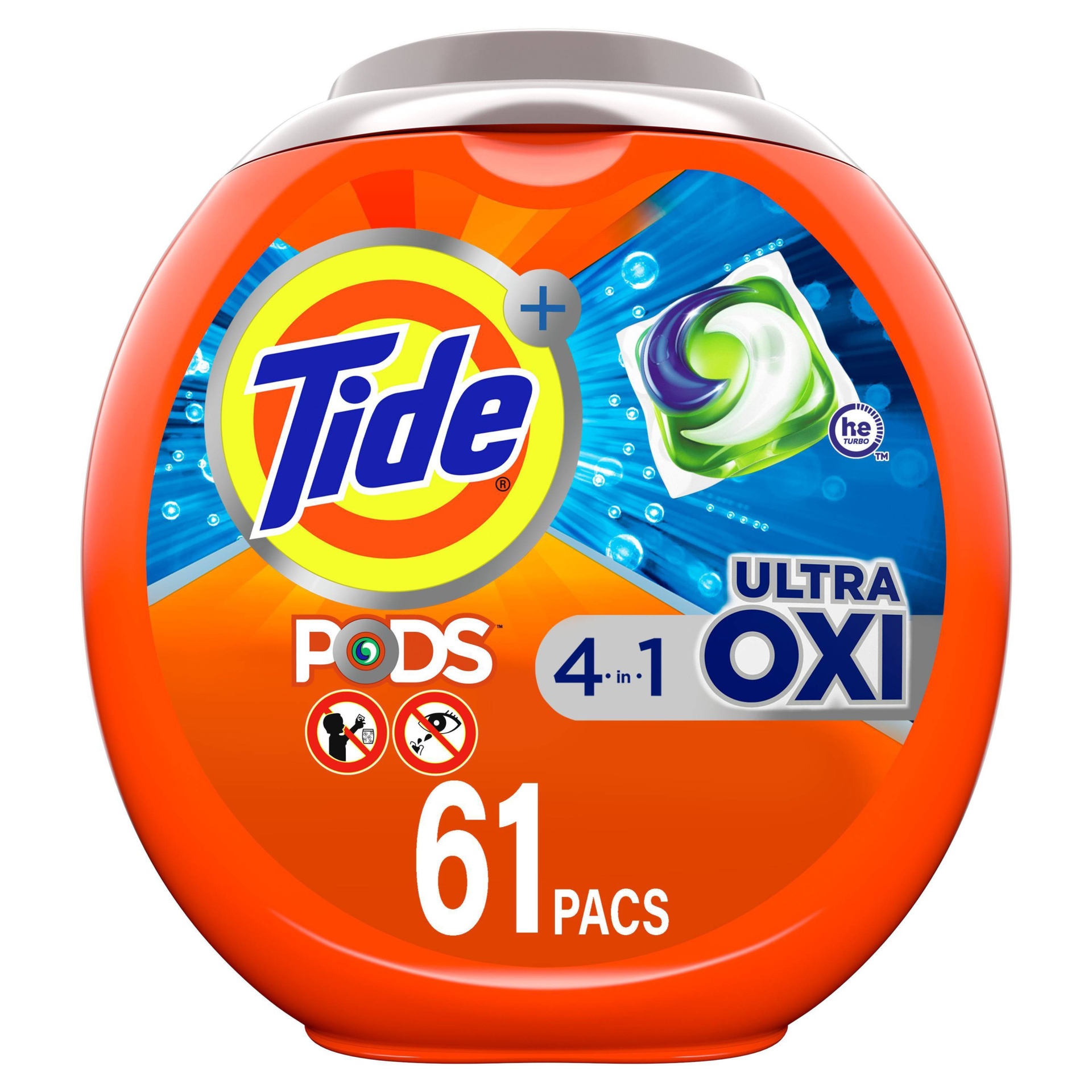 slide 1 of 9, Tide Pods Ultra Oxi Laundry Detergent Pacs - 63oz/61ct, 63 oz