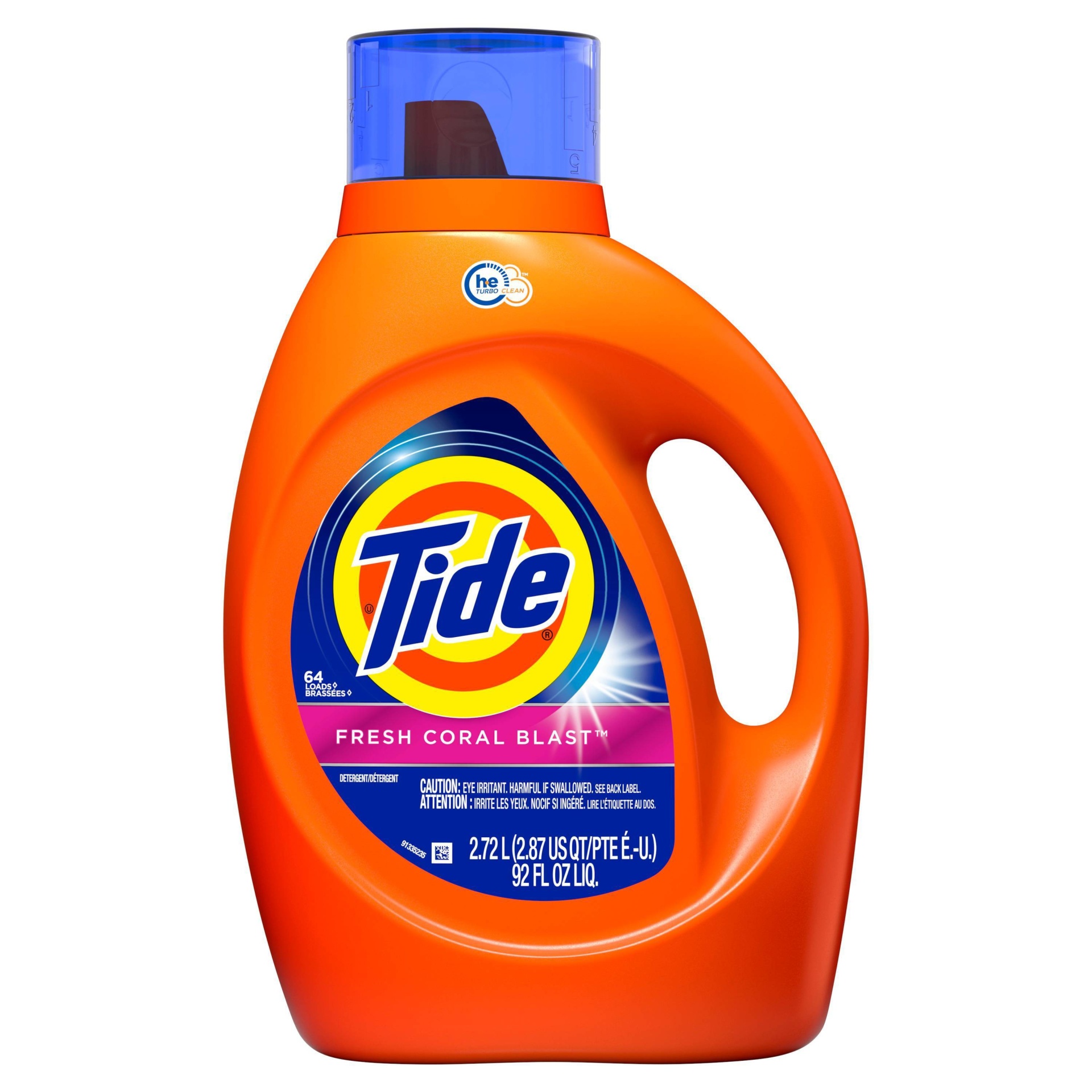 slide 1 of 9, Tide Fresh Coral Blast HE Liquid Laundry Detergent, 92 fl oz