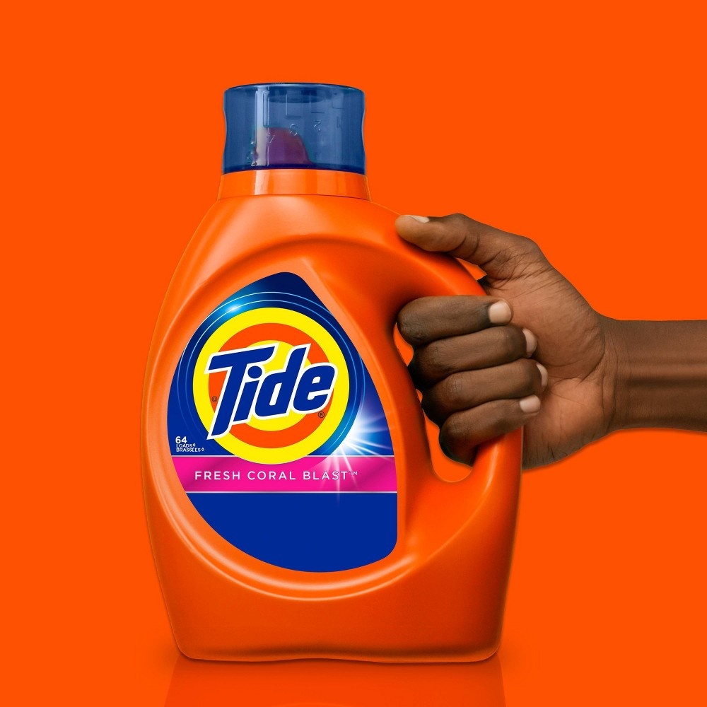 slide 3 of 9, Tide Fresh Coral Blast HE Liquid Laundry Detergent, 92 fl oz