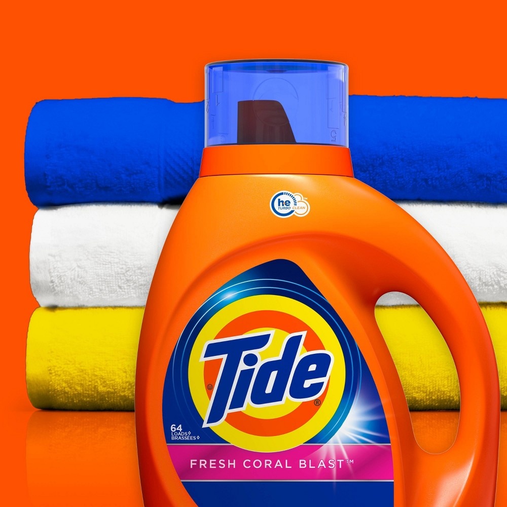 slide 4 of 9, Tide Fresh Coral Blast HE Liquid Laundry Detergent, 92 fl oz