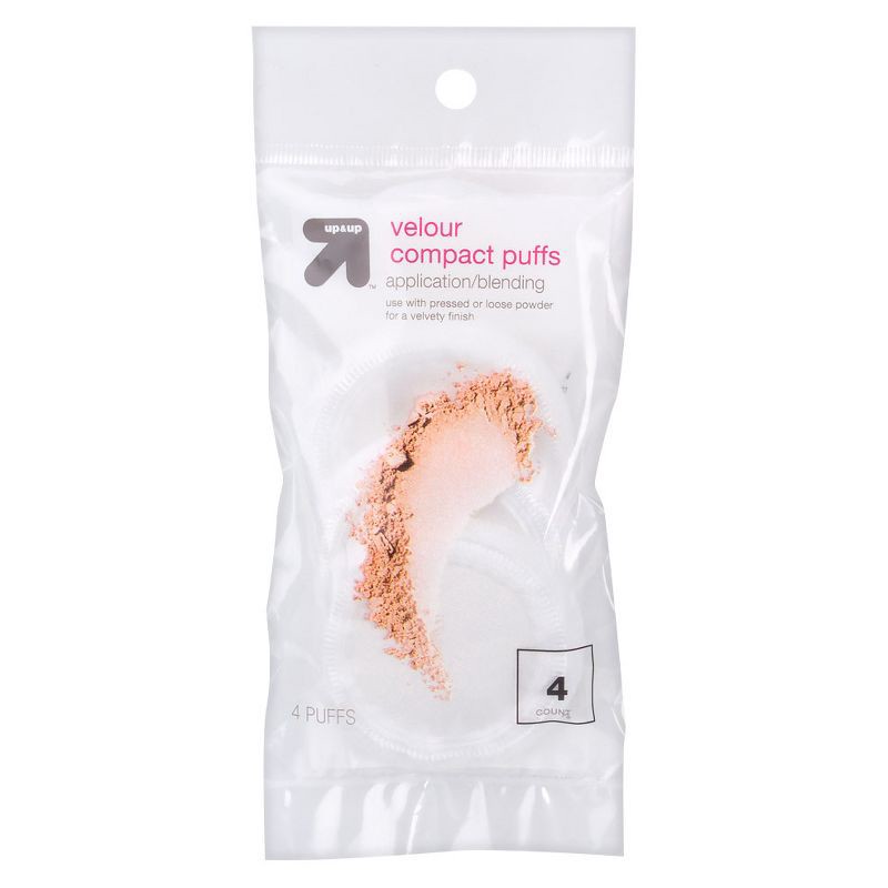 slide 1 of 1, Velour & Satin Puffs - 4ct - up&up™, 4 ct