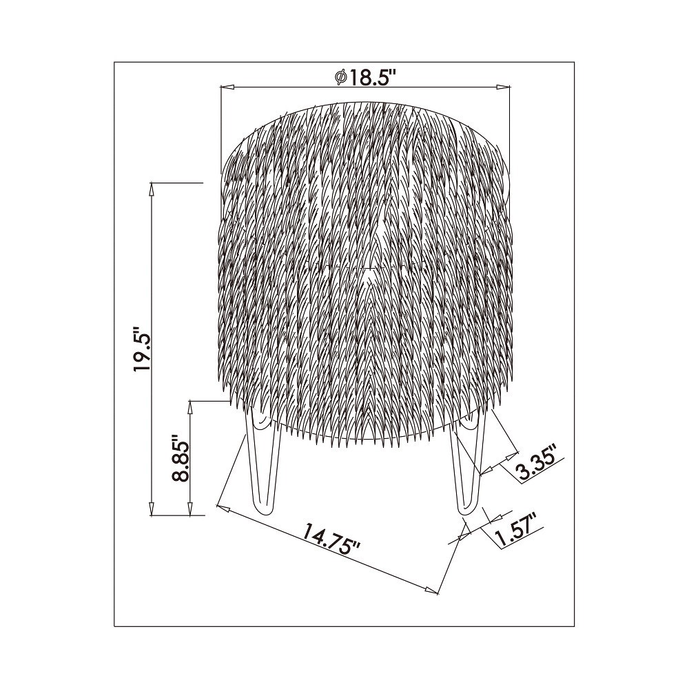 slide 3 of 3, Radovre Hairpin Ottoman Faux Fur White - Project 62, 1 ct