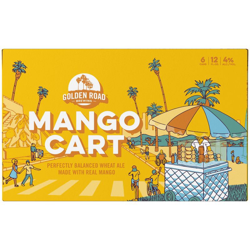 slide 9 of 12, Golden Road Brewing Golden Road Mango Cart Wheat Ale Beer - 6pk/12 fl oz Cans, 6 ct; 12 fl oz
