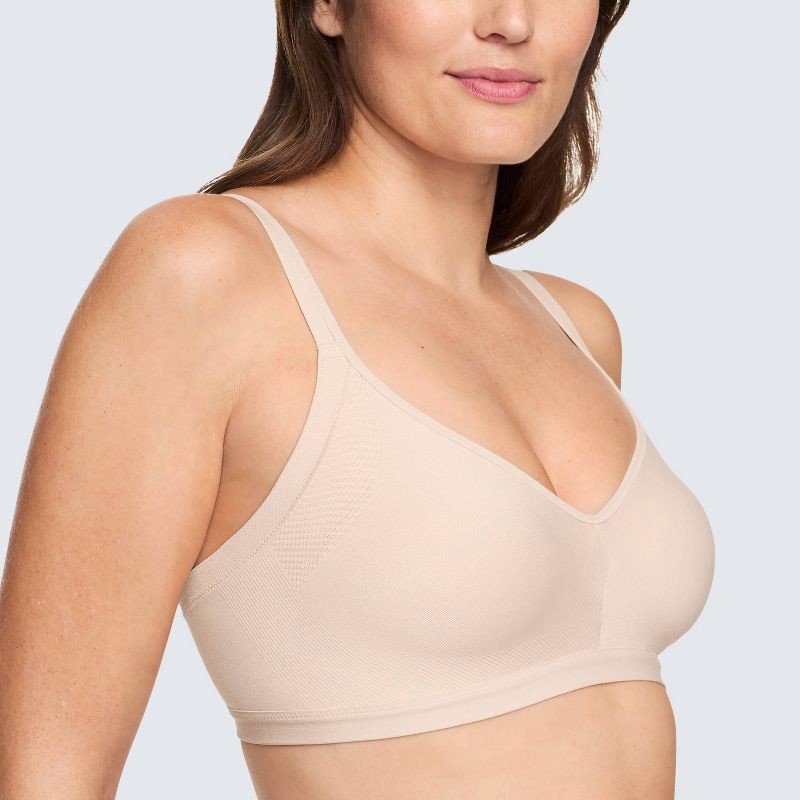 slide 2 of 8, Simply Perfect by Warner's Women's Underarm Smoothing Seamless Wireless Bra - Butterscotch M: Medium Support, Adjustable Straps, 1 ct