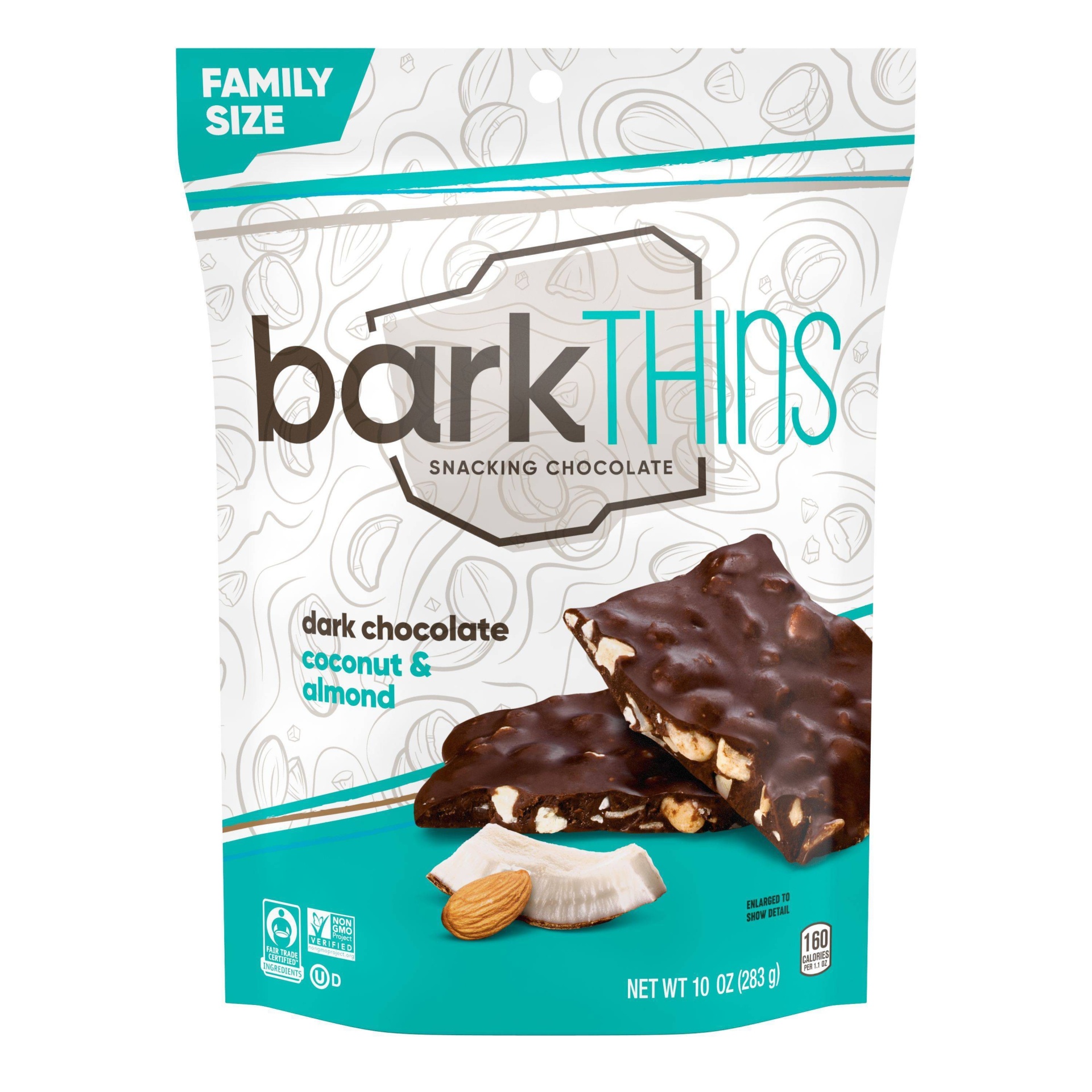 slide 1 of 4, barkTHINS Dark Chocolate Toasted Coconut with Almonds, 10 oz