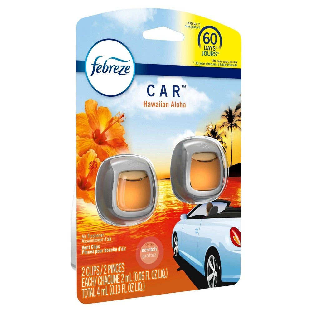slide 7 of 8, Febreze Car Air Freshener - Hawaiian Aloha, 0.13 oz