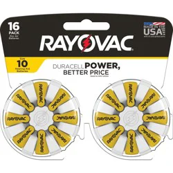 Rayovac Size 10 Long-Lasting Hearing Aid Battery - 16pk