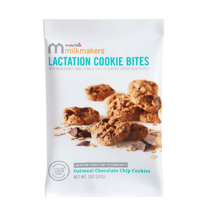 slide 1 of 3, Munchkin Milkmakers Lactation Cookie Bites - Oatmeal Chocolate Chip - 2oz, 2 oz