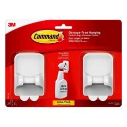 Command 2 Hangers/4 Strips per pk Spray Bottle Hangers White: Plastic Cleaning Tools & Accessories, Bottle Holder