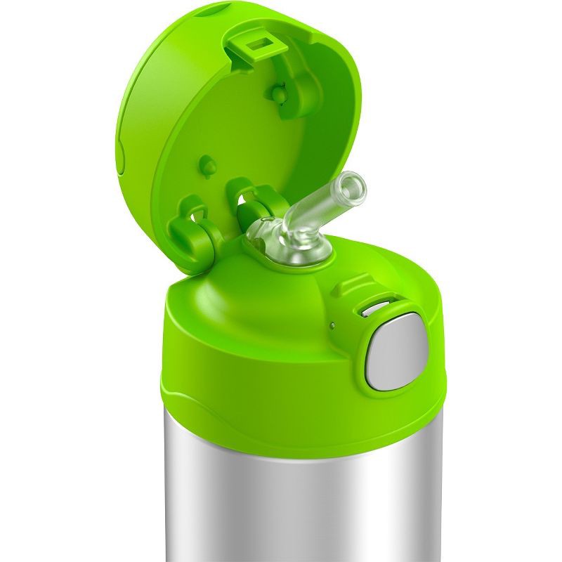 slide 2 of 3, Thermos 12oz FUNtainer Water Bottle with Bail Handle - Green Dino, 1 ct