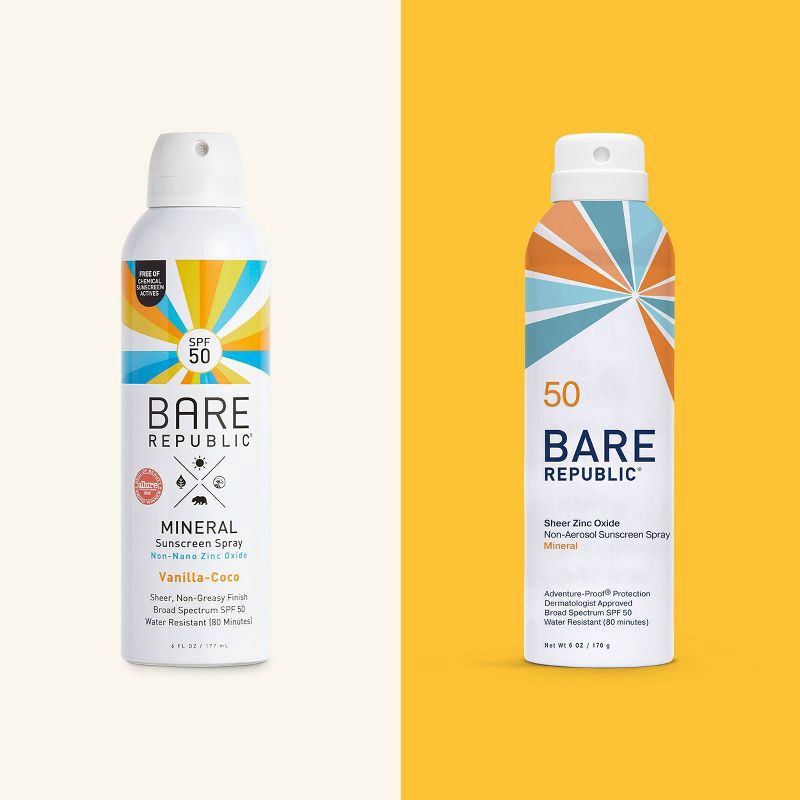 slide 6 of 7, Bare Republic Mineral Sunscreen Vanilla Coco Spray SPF 50 - 6.0 fl oz, 0 x 6 fl oz