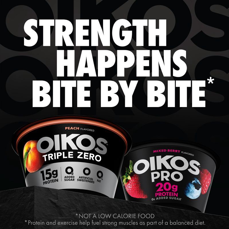 slide 16 of 16, Oikos Triple Zero Peach Greek Yogurt - 4ct/5.3oz Cups, 4 ct; 5.3 oz