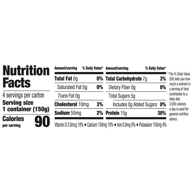slide 9 of 13, Oikos Triple Zero Peach Greek Yogurt - 15g Protein 4ct/5.3oz Cups, 15 gram, 4 ct, 5.3 oz