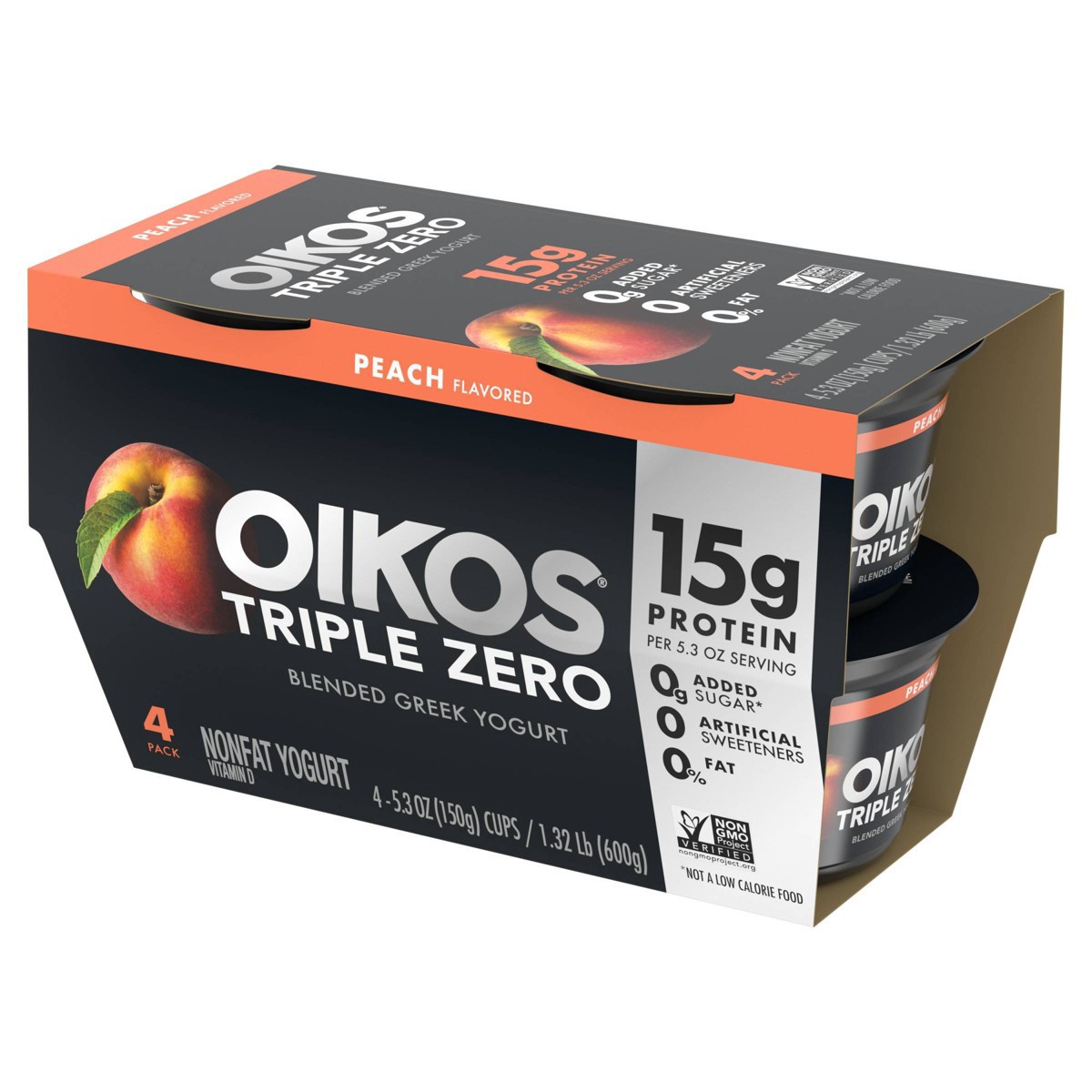 Oikos Triple Zero Peach Greek Yogurt Cups 53 Oz Shipt 