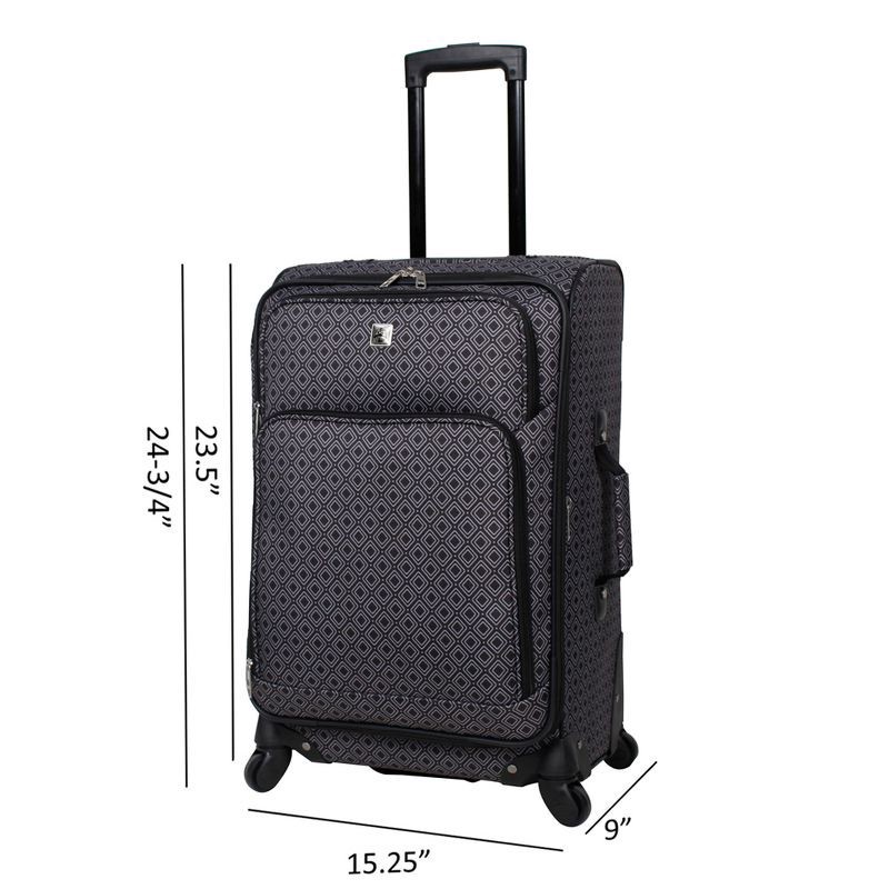 slide 3 of 14, Skyline 4pc Softside Checked Luggage Set - Gray Geo, 4 ct