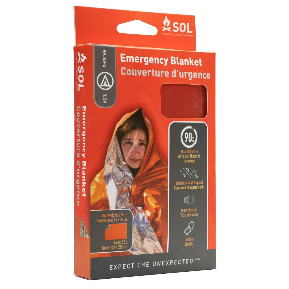 slide 7 of 7, Survive Outdoors Longer Survive Outdoors Emergency Blanket - Orange, 1 ct