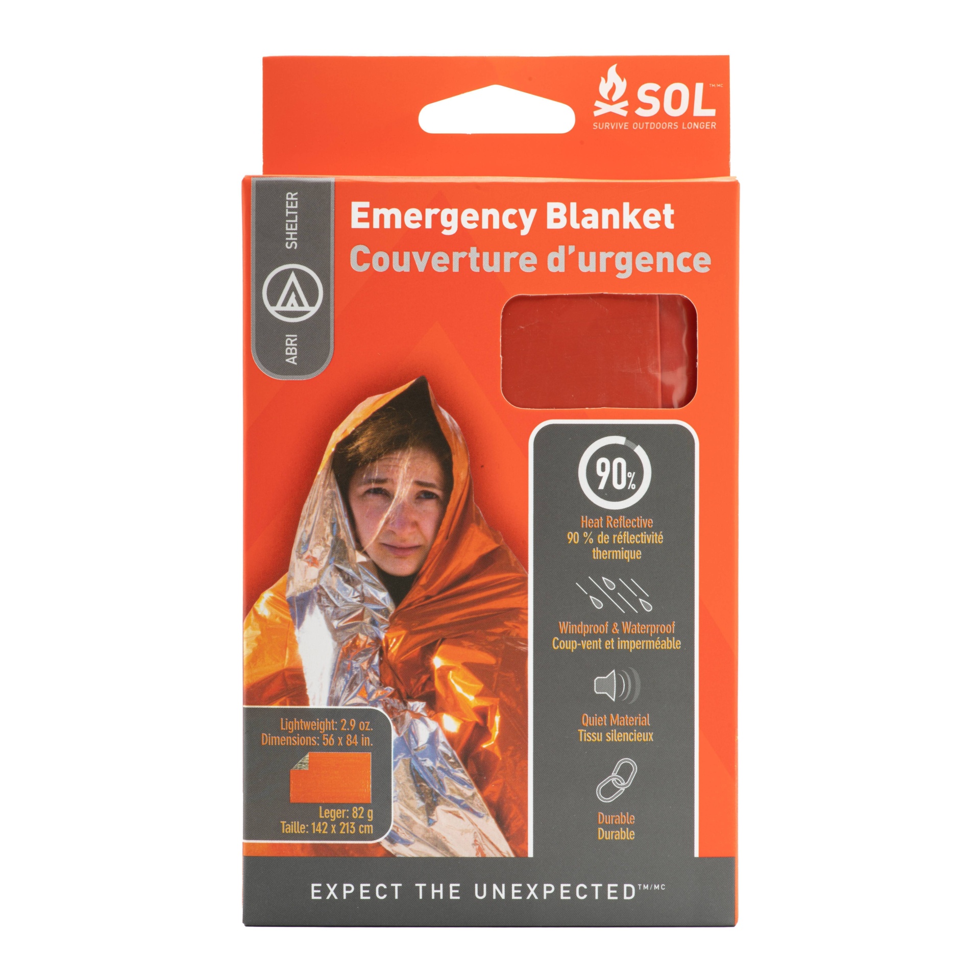 slide 1 of 7, Survive Outdoors Longer Survive Outdoors Emergency Blanket - Orange, 1 ct