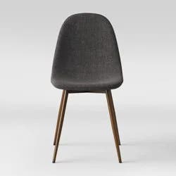 Copley Dining Chair Dark Gray - Threshold™: Upholstered, Metal Legs, Mid Century Design