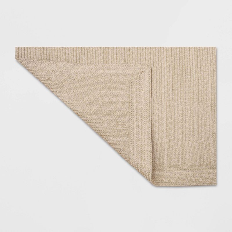 slide 4 of 4, 5'x7' Natural Woven Rectangular Braided Outdoor Area Rug Heathered Cream - Threshold™, 1 ct