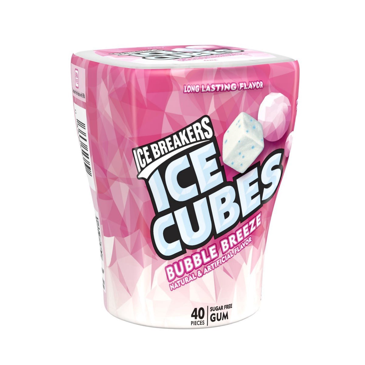 slide 1 of 4, Ice Breakers Ice Cubes Bubble Breeze Sugar Free Chewing Gum Bottle, 3.24 oz (40 Pieces), 3.24 oz